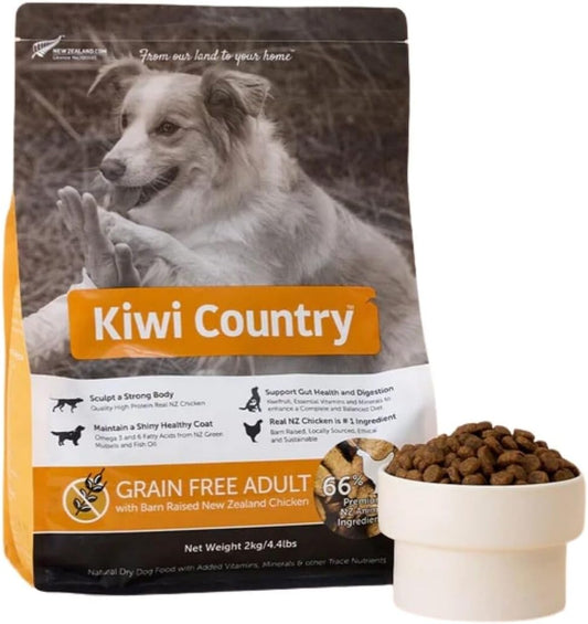 Grain-Free Chicken Dry Dog Food, 2Kg, Cage-Free Chicken, Nutrient-Dense Formula, High-Protein, Natural Dog Food Made in New Zealand – for All Breeds & Sensitive Stomachs