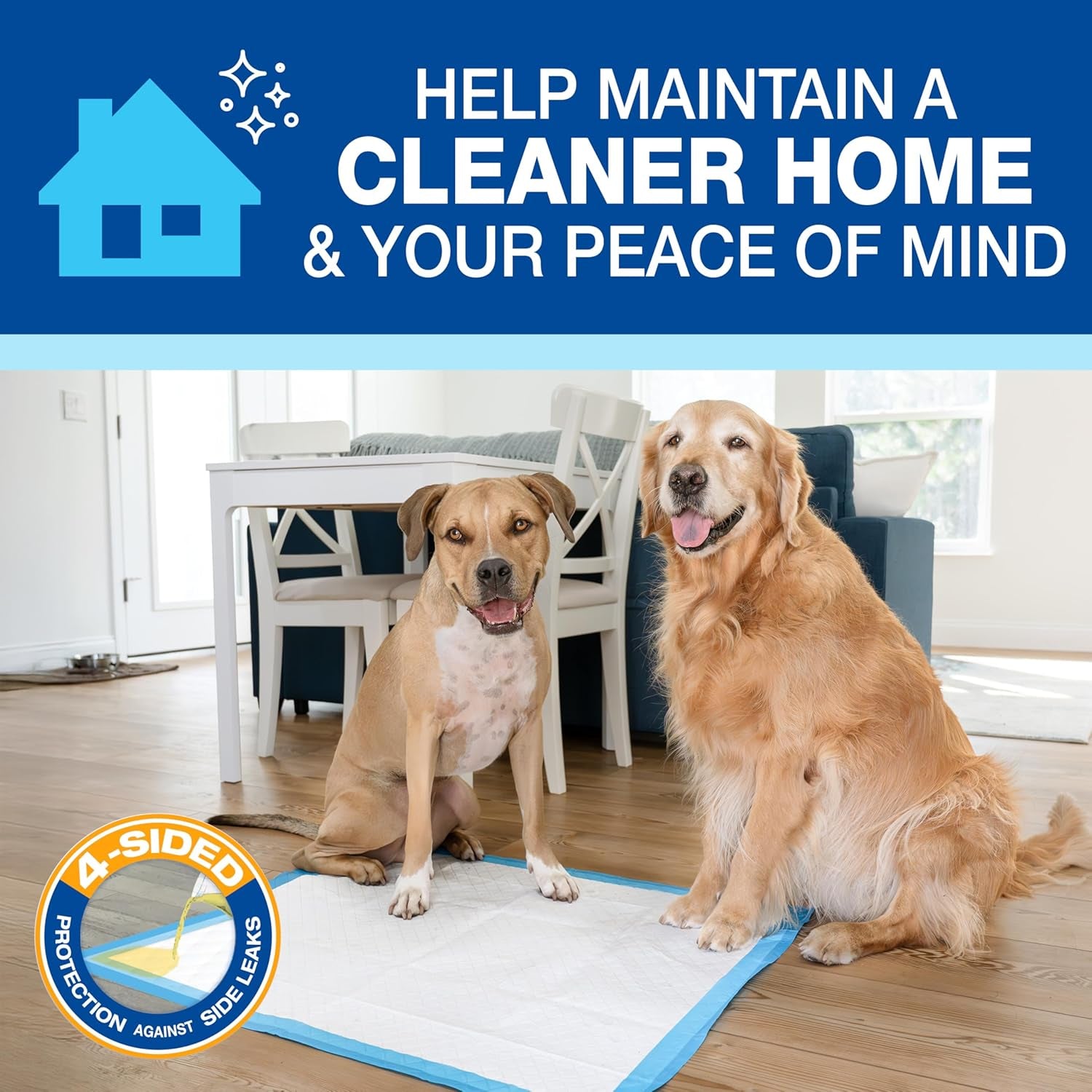 Wee-Wee Pee Pads for Dogs and Puppies Training L Gigantic, XL, Standard & Little L Absorbent Pee Pads for Training Puppies, Leak-Proof 6-Layer Technology, 24 Hour Protection Guaranteed