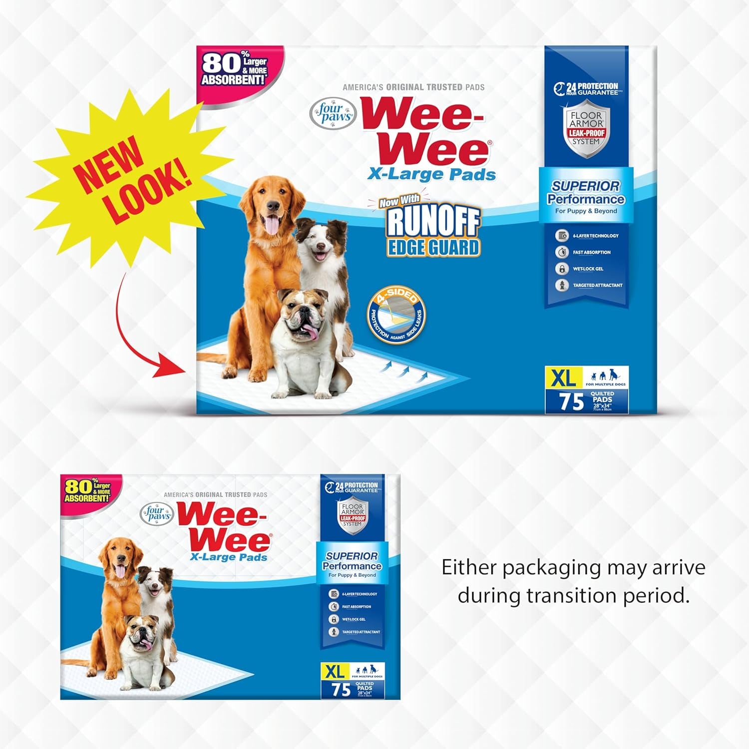 Wee-Wee Pee Pads for Dogs and Puppies Training L Gigantic, XL, Standard & Little L Absorbent Pee Pads for Training Puppies, Leak-Proof 6-Layer Technology, 24 Hour Protection Guaranteed