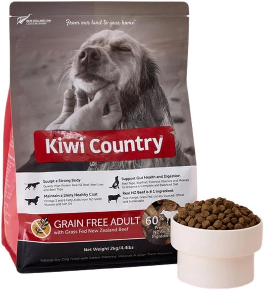 Grain-Free Beef Dry Dog Food, 2Kg, Grass-Fed Beef, Nutrient-Dense Formula, High-Protein, Natural Dog Food Made in New Zealand – for All Breeds & Sensitive Stomachs - 2Kg