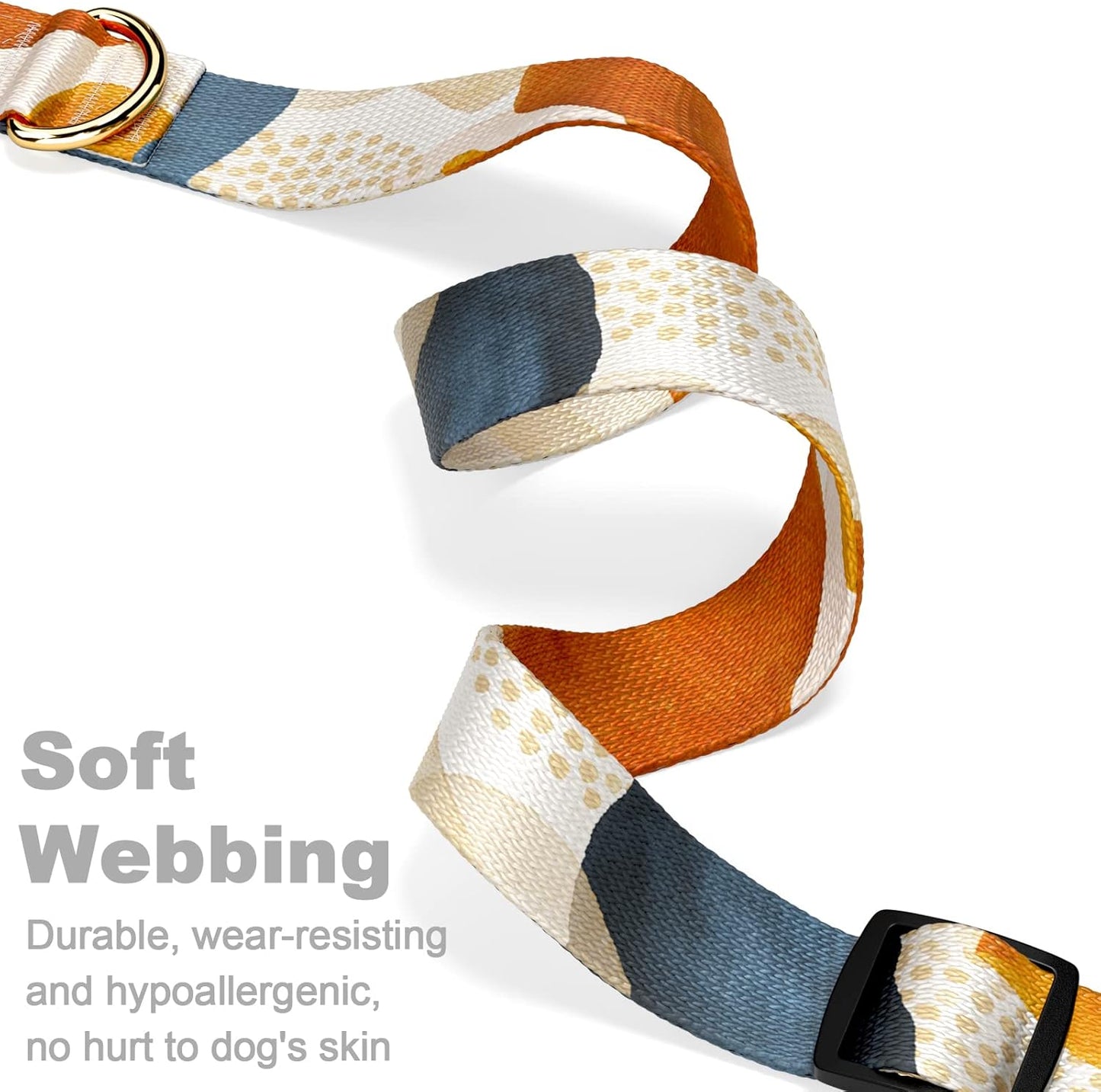 Dog Collar for Small Dogs, Cute Heavy Duty Adjustable Puppy Collar with Quick Release Buckle for Boy Girl & Female, Pet Accessories for Walking Running, XS Length 5/8" Width, Abstract Art