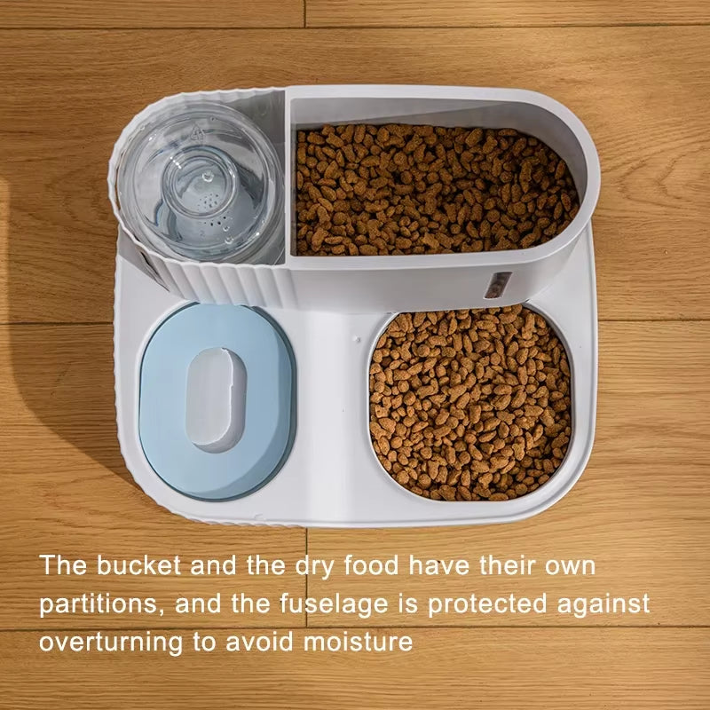 Pet Cat Bowl Dual-Use Dog for Feeder Bowls Kitten Automatic Food Drinking Fountain 3L Capacity Puppy Feeding Waterer Products