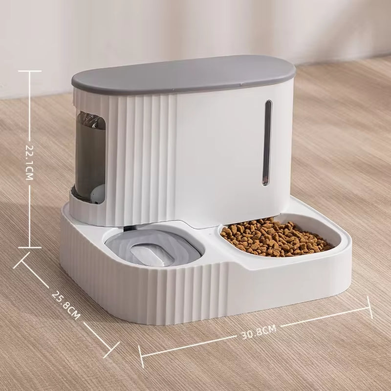 Pet Cat Bowl Dual-Use Dog for Feeder Bowls Kitten Automatic Food Drinking Fountain 3L Capacity Puppy Feeding Waterer Products