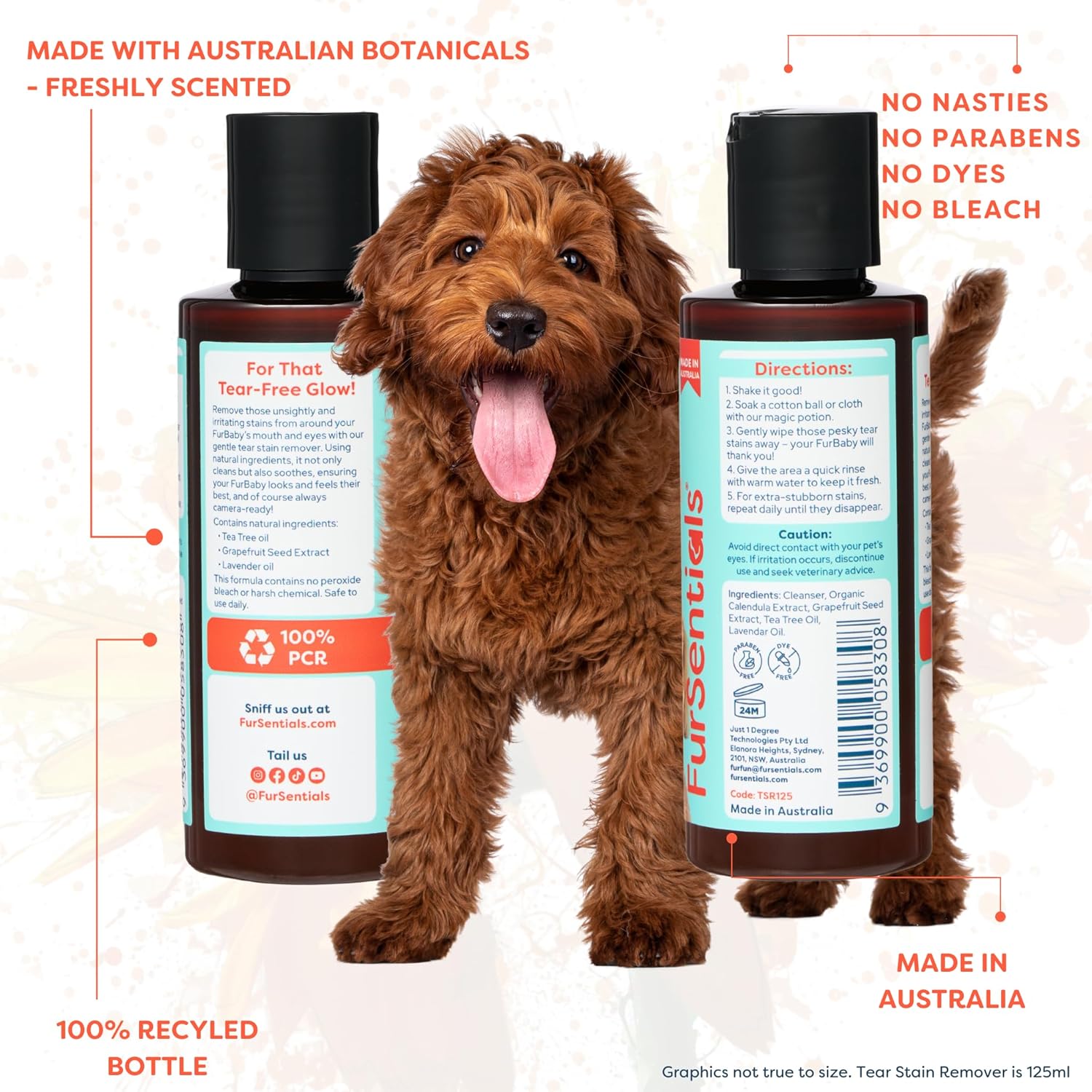 Tear Stain Remover for Dogs |  125 Ml of Gentle, Freshly Scented All Natural Cleaner
