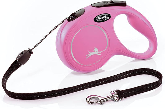 New Classic Retractable Dog Leash (Cord), 16 Ft, Medium, Pink