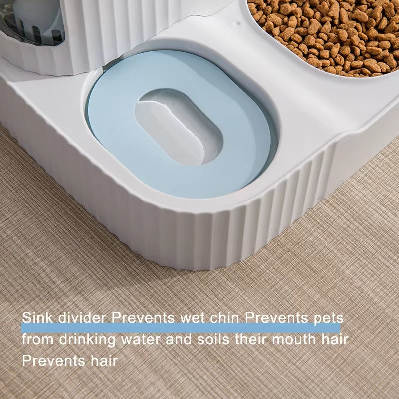 Pet Cat Bowl Dual-Use Dog for Feeder Bowls Kitten Automatic Food Drinking Fountain 3L Capacity Puppy Feeding Waterer Products