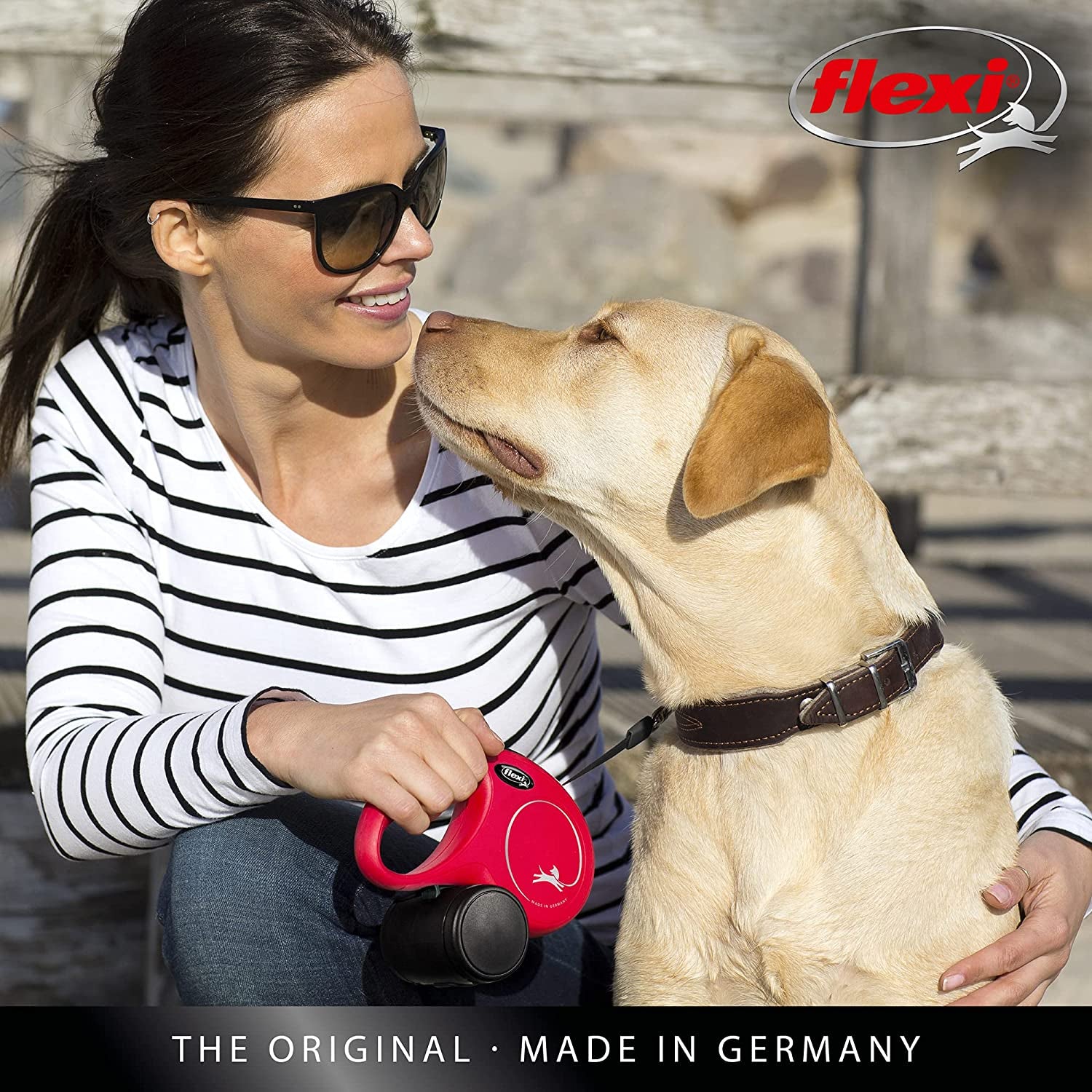Classic Cord Retractable Dog Lead Black Medium 8 Metres