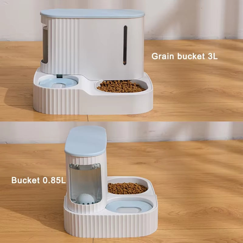 Pet Cat Bowl Dual-Use Dog for Feeder Bowls Kitten Automatic Food Drinking Fountain 3L Capacity Puppy Feeding Waterer Products