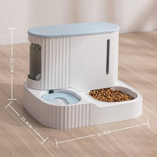 Pet Cat Bowl Dual-Use Dog for Feeder Bowls Kitten Automatic Food Drinking Fountain 3L Capacity Puppy Feeding Waterer Products