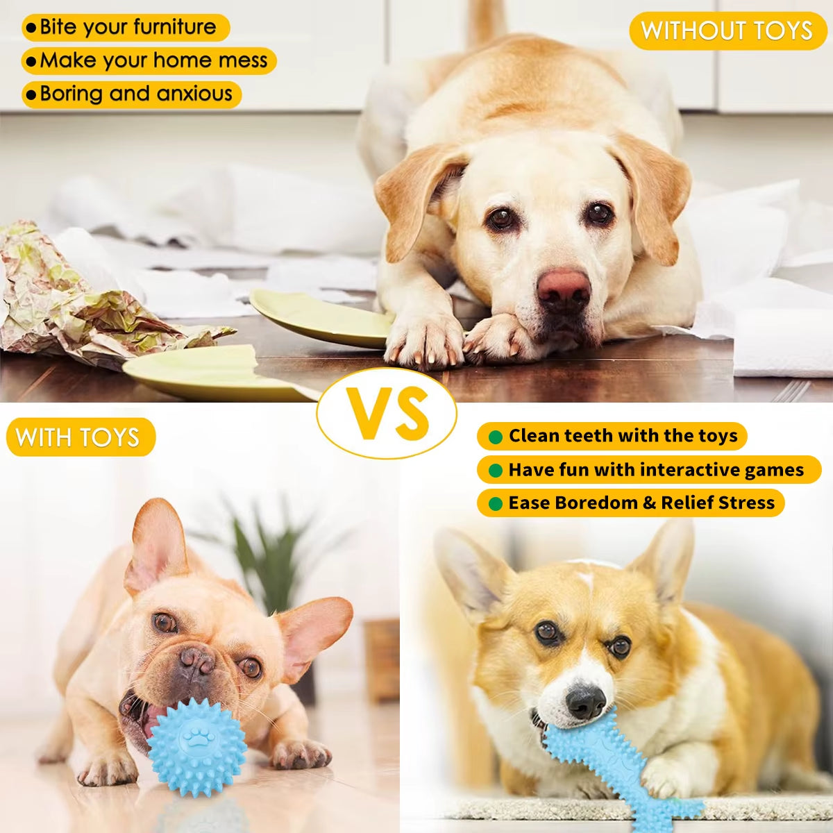 5-Piece Set of Dog Toys Pet Teething Bones Cat and Dog Pet Toys Pink Series Cute Dog Plush Toys