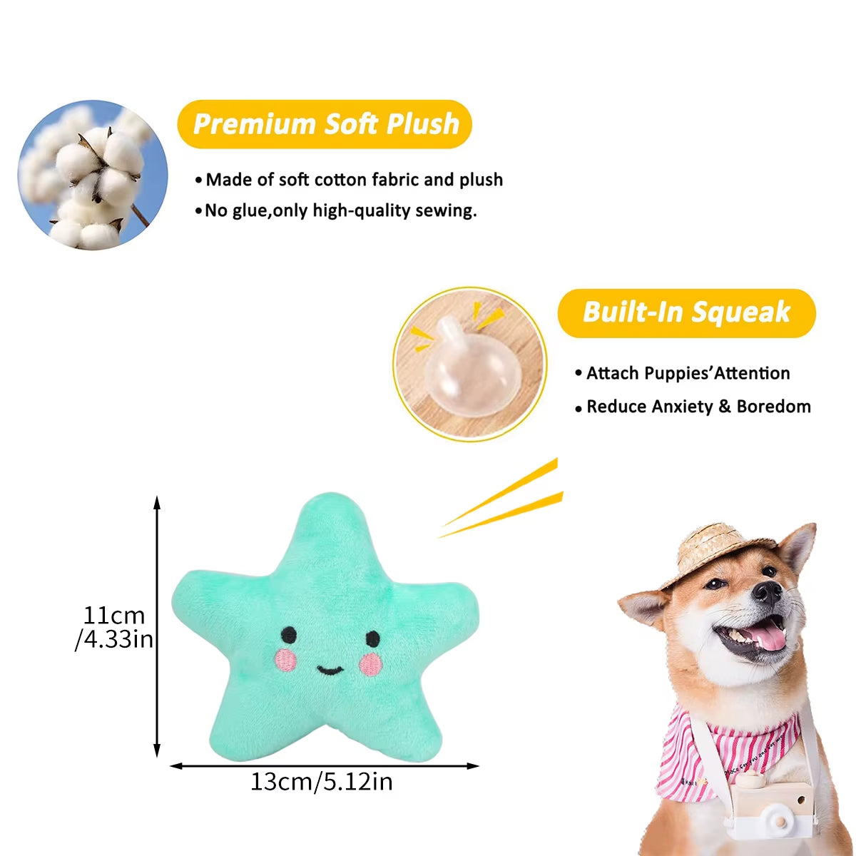 5-Piece Set of Dog Toys Pet Teething Bones Cat and Dog Pet Toys Pink Series Cute Dog Plush Toys