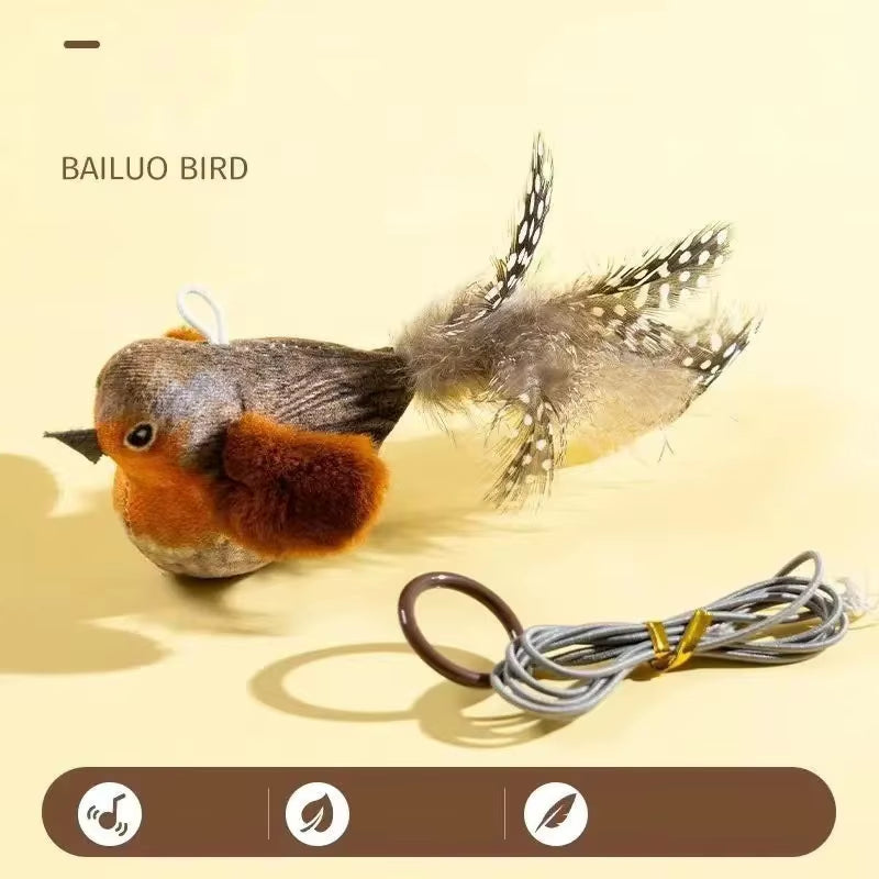 Simulation Bird Cat Toys Cats Interactive Cat Toy Realistic Bird Sound Cat Toy Plush Cat Toy Catnip Cat Toy for Cats Kitten Toy