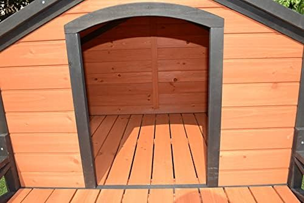 Pawhub Dog House Kennel Pet Timber Wooden with Decking Patio Stair
