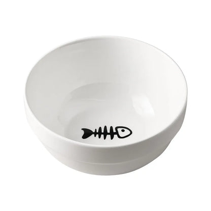500ML Pet Ceramic Bowl Kitten Puppy Ceramic Bowl Water Feeder Cat Food Feeding Dish Dispenser with Raised Stand Cat Accessories