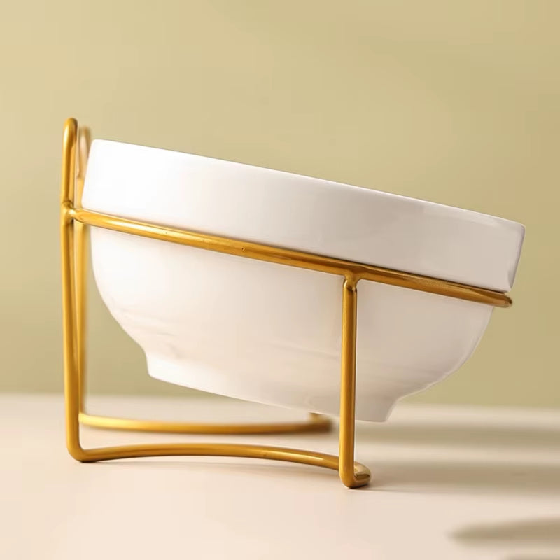 500ML Pet Ceramic Bowl Kitten Puppy Ceramic Bowl Water Feeder Cat Food Feeding Dish Dispenser with Raised Stand Cat Accessories