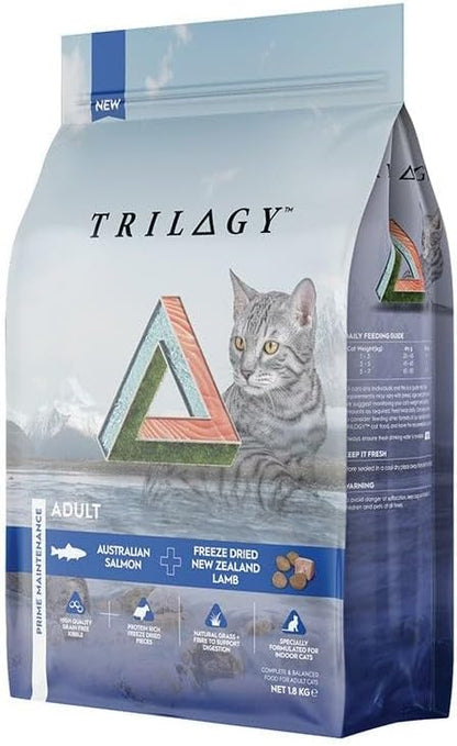 Adult Dry Cat Food, Salmon & Freeze Dried Lamb 1.8Kg, High Protein Grain Free Kibble, Supports Digestion & Reduces Litter Odour