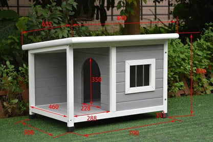 Pawhub Wooden Pet Dog Kennel Timber House Cabin Wood Log Box Home 84Wx58Hx63D Cm