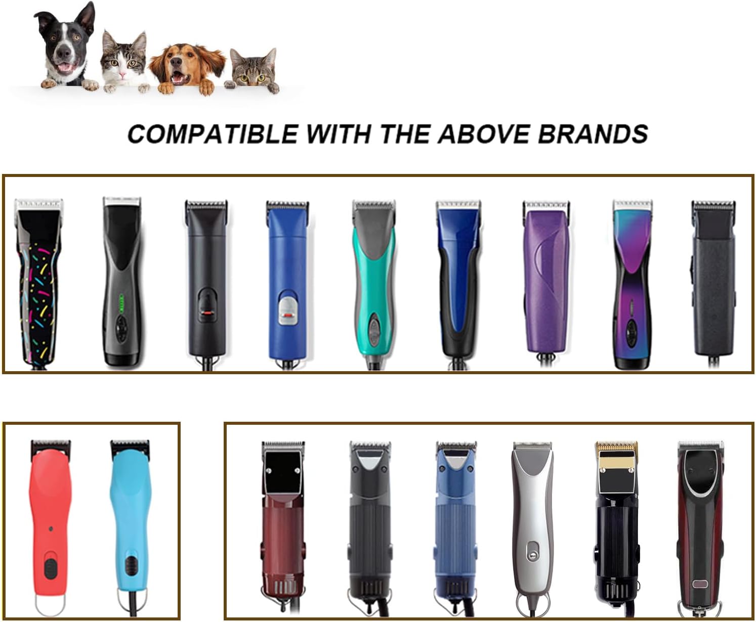 3 Pack 10# Detachable Pet Dog Grooming Ceramic Blades,Compatible with Andis,Oster A5,Wahl KM-10 Series,Size #10 Blade 1/16-Inch 1.5MM Cut Length