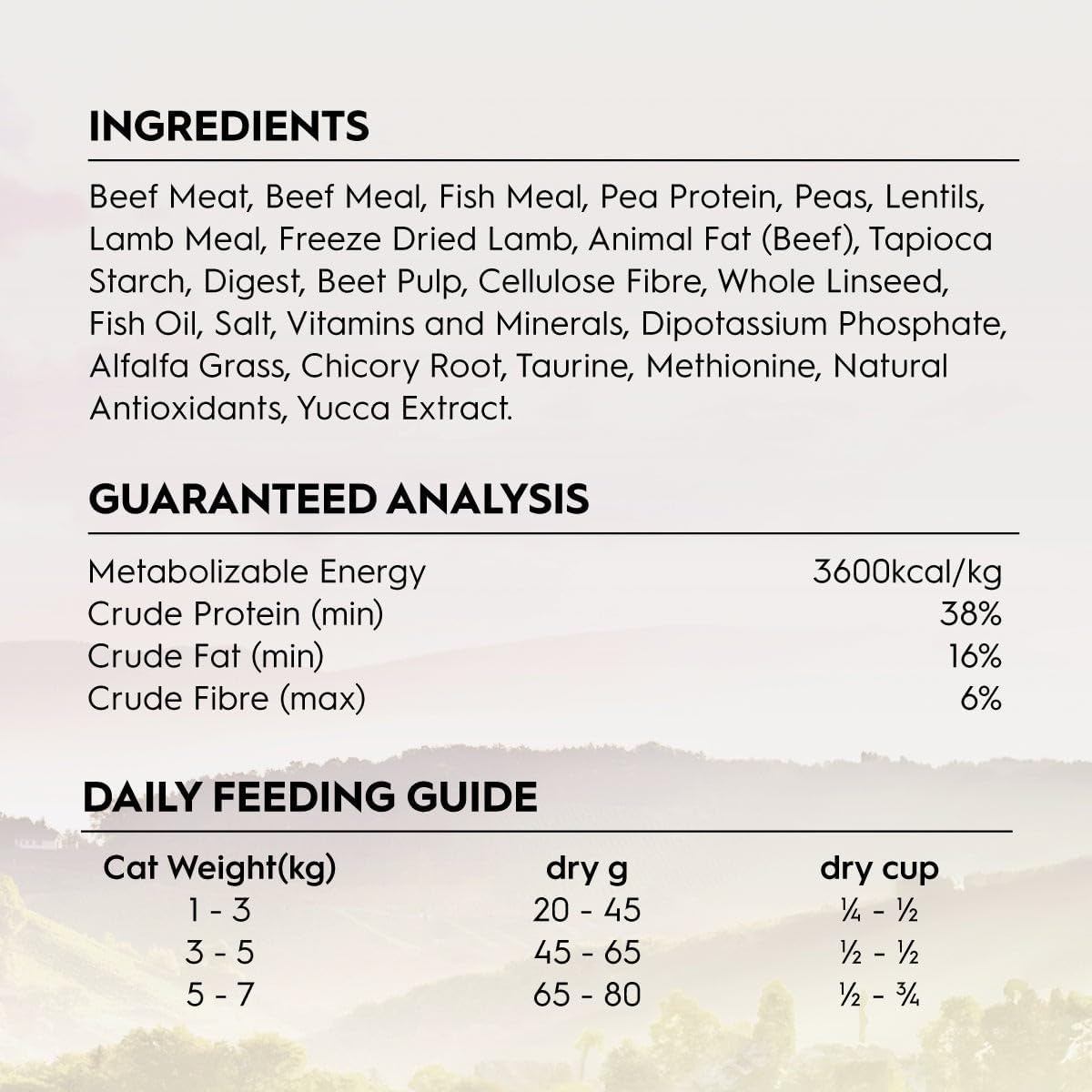 Adult Dry Cat Food, Beef & Freeze Dried Lamb 1.8Kg, High Protein Grain Free Kibble, Supports Digestion & Reduces Litter Odour