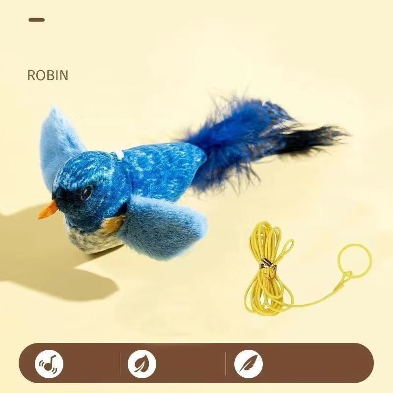 Simulation Bird Cat Toys Cats Interactive Cat Toy Realistic Bird Sound Cat Toy Plush Cat Toy Catnip Cat Toy for Cats Kitten Toy