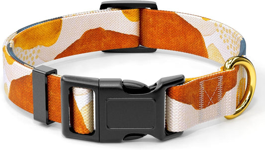 Dog Collar for Small Dogs, Cute Heavy Duty Adjustable Puppy Collar with Quick Release Buckle for Boy Girl & Female, Pet Accessories for Walking Running, XS Length 5/8" Width, Abstract Art