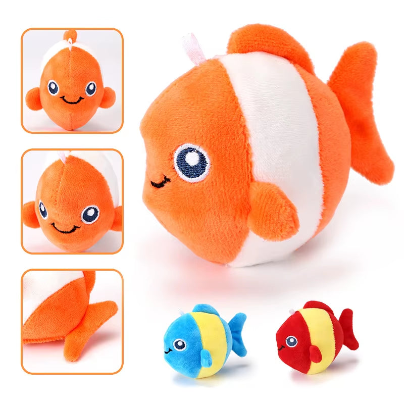 Cat Toys Sound Clown Fish Cat Toys Self-Exciting and Teasing Cat Stick Soft, Comfortable, Elastic, Bite-Resistant, Playable
