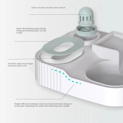 Pet Cat Bowl Dual-Use Dog for Feeder Bowls Kitten Automatic Food Drinking Fountain 3L Capacity Puppy Feeding Waterer Products