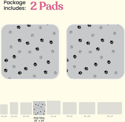 Super Absorbent Washable Pee Pads for Dogs - 2-Pack Superior Reusable Puppy Pads Pet Training Pads –100% Waterproof Dog Pee Pad Protects against Urine Leakage Non-Slip Grip Prevents Slipping& Bunching