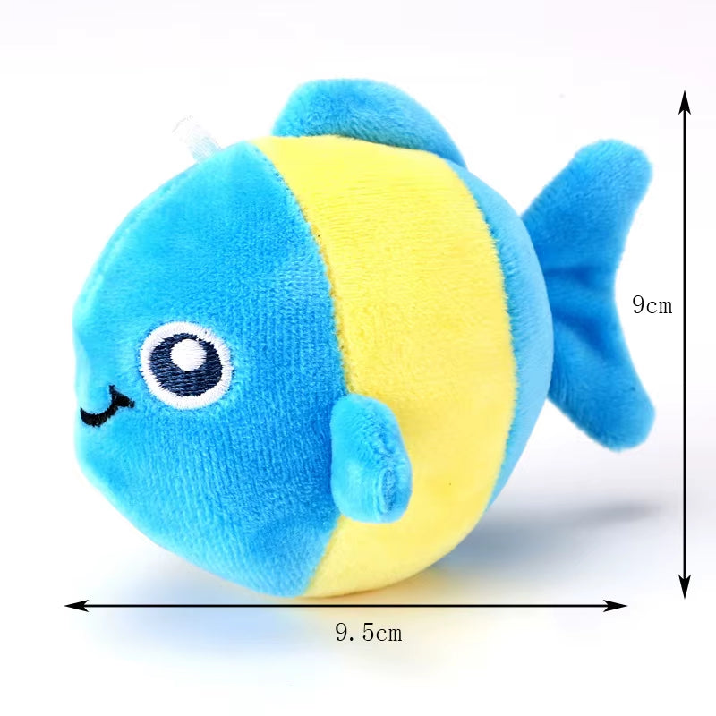 Cat Toys Sound Clown Fish Cat Toys Self-Exciting and Teasing Cat Stick Soft, Comfortable, Elastic, Bite-Resistant, Playable